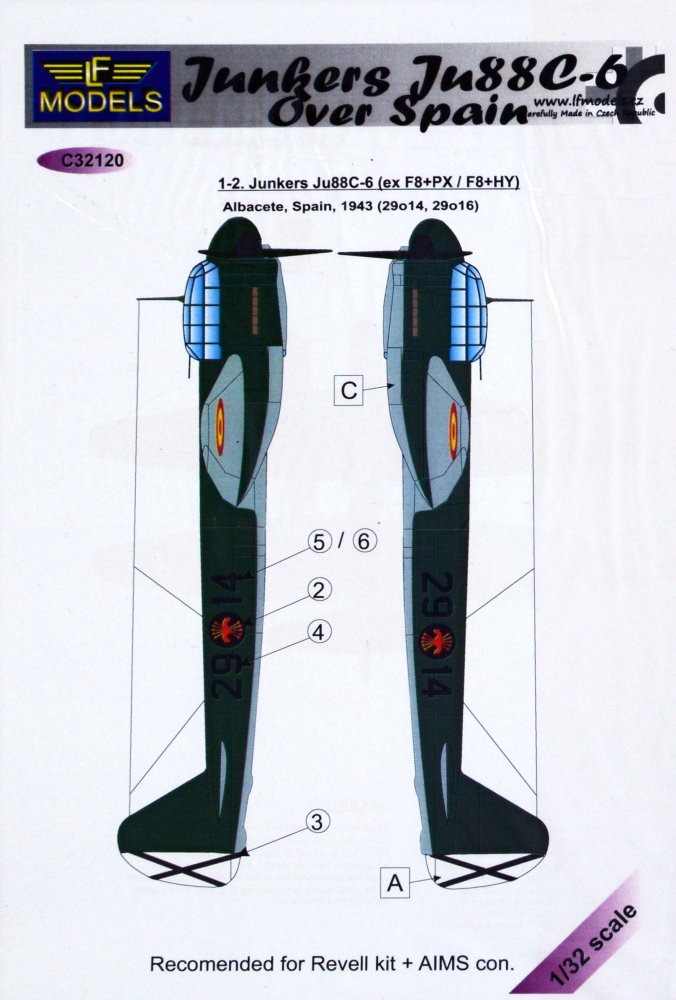 1/32 Decals Junkers Ju 88C-6 over Spain (REV)