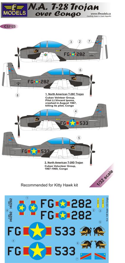 1/32 Decals N.A. T-28 Trojan over Congo (KITTYH)