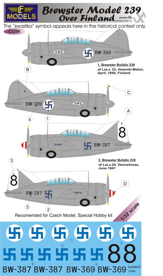 1/32 Decals Brewster Model 239 over Finland