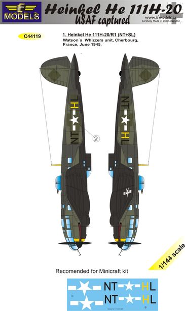 1/144 Decals Heinkel He 111H-20 USAF captured