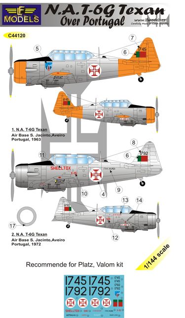 1/144 Decals N.A. T-6G Texan over Portugal (PLATZ)