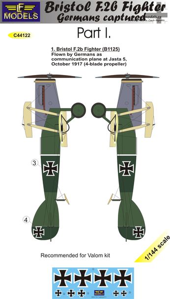 1/144 Decals Bristol F.2b Fighter Captured Part 1