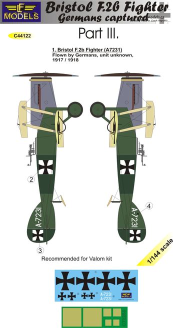 1/144 Decals Bristol F.2b Fighter Captured Part 3