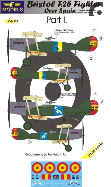 1/144 Decals Bristol F.2b over Spain (VALOM) Pt.1