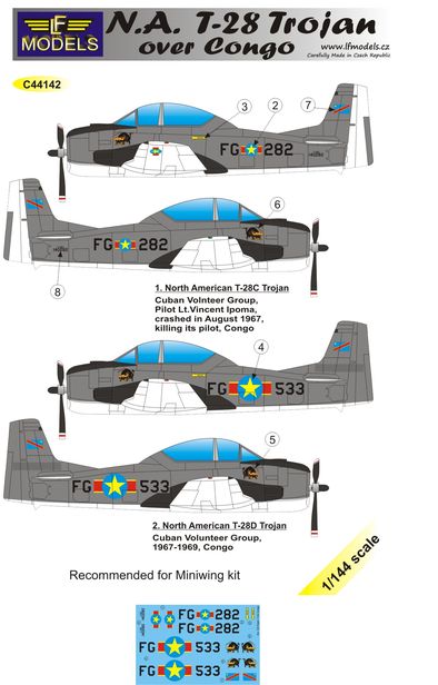 Details about   LF Models Decals 1/32 NORTH AMERICAN T-28D TROJAN OVER LAOS 