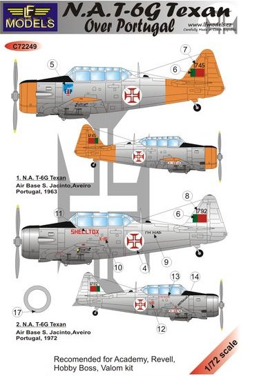 1/72 Decals N.A. T-6G Texan o. Portugal (ACAD/REV)