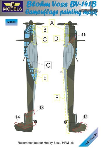 1/48 Mask Blohm Voss BV-141B Camouflage painting