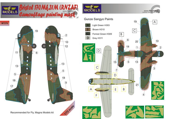 1/72 Mask Bristol 170 Mk.31M (RNZAF) Camo.painting