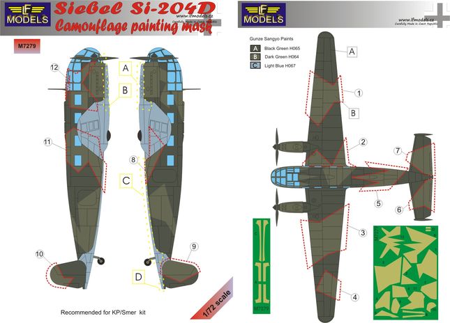 1/72 Mask Siebel Si-204D Camouflage painting