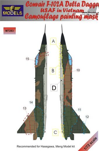 1/72 Mask F-102A Delta Dagger USAF Camo.painting