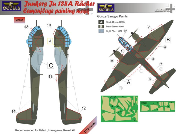 1/72 Mask Ju 188A Racher Camouflage painting