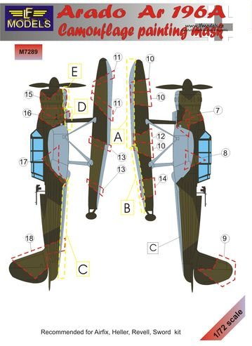 1/72 Mask Arado Ar 196A Camouflage painting