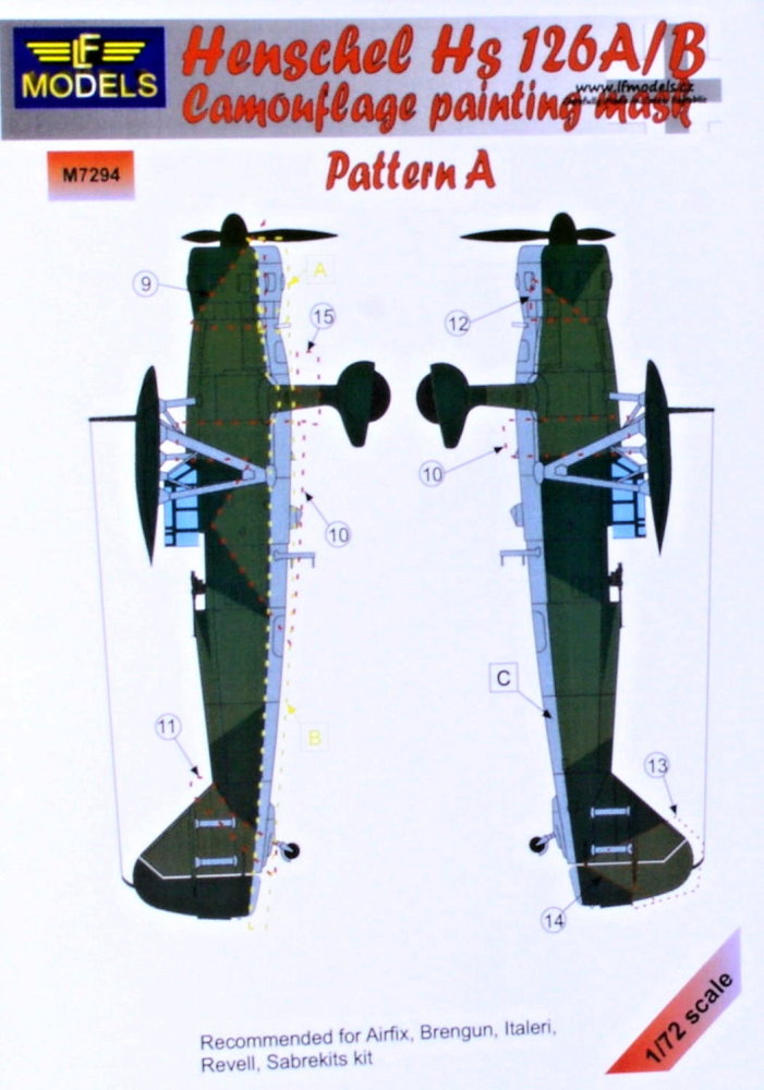 1/72 Mask Hs 162A/B Camouflage painting Pattern A