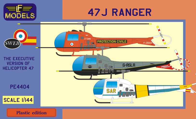 1/144 Agusta-Bell 47J Ranger (FR,ES,UK) 2-in-1
