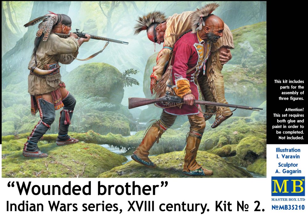 1/35 Wounded brother, Indian Wars series (3 fig.)