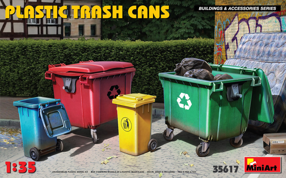 1/35 Plastic Trash Cans (4 pcs.)