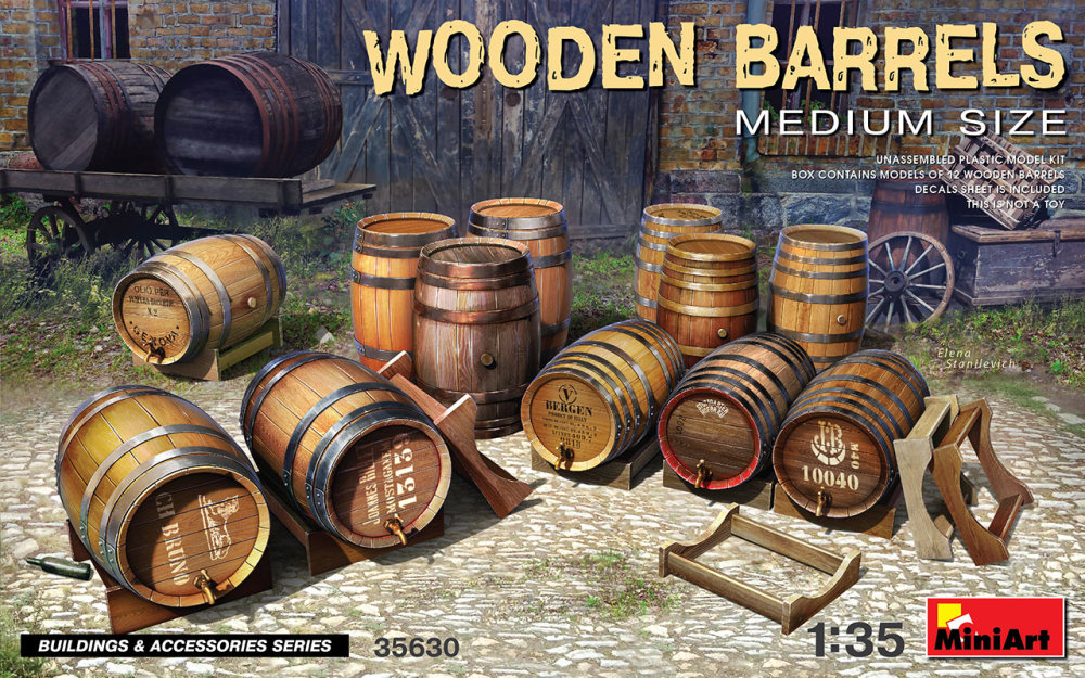 1/35 Wooden Barrels - Medium Size (12 pcs.)