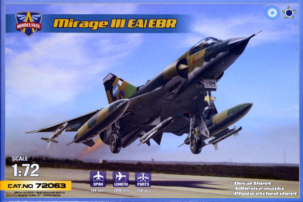 1/72 Mirage III EA/EBR fighter-bomber (6x camo)
