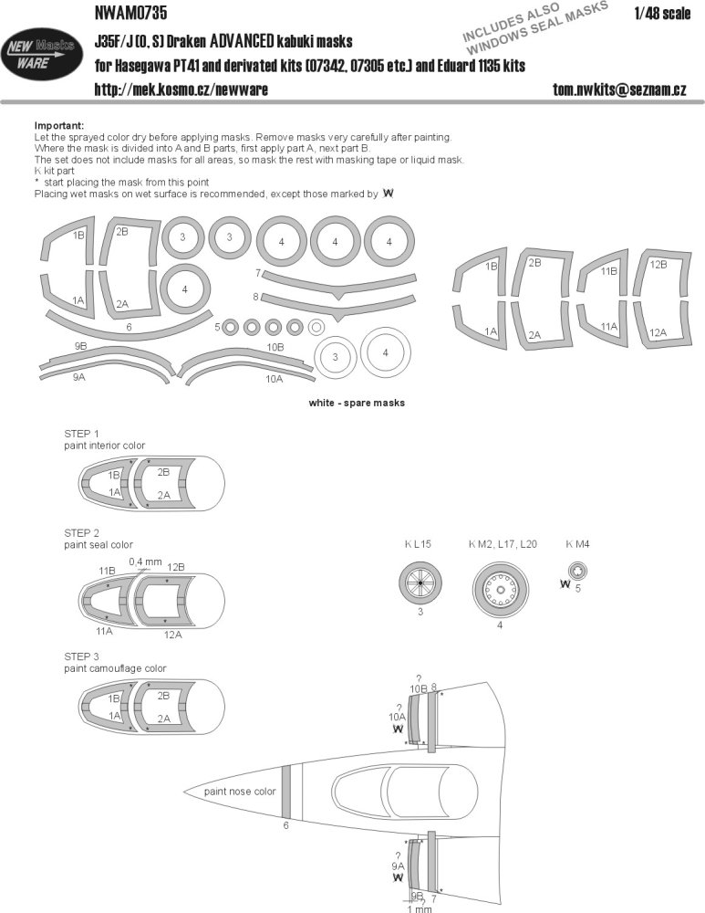 1/48 Mask J35F/J (O,S) Draken ADVANCED (HAS/EDU)