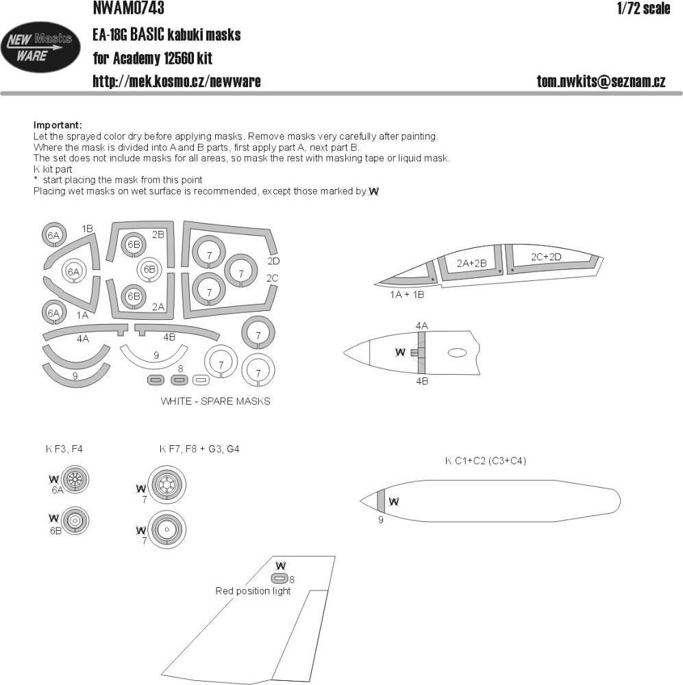 1/72 Mask EA-18G BASIC (ACAD 12560)