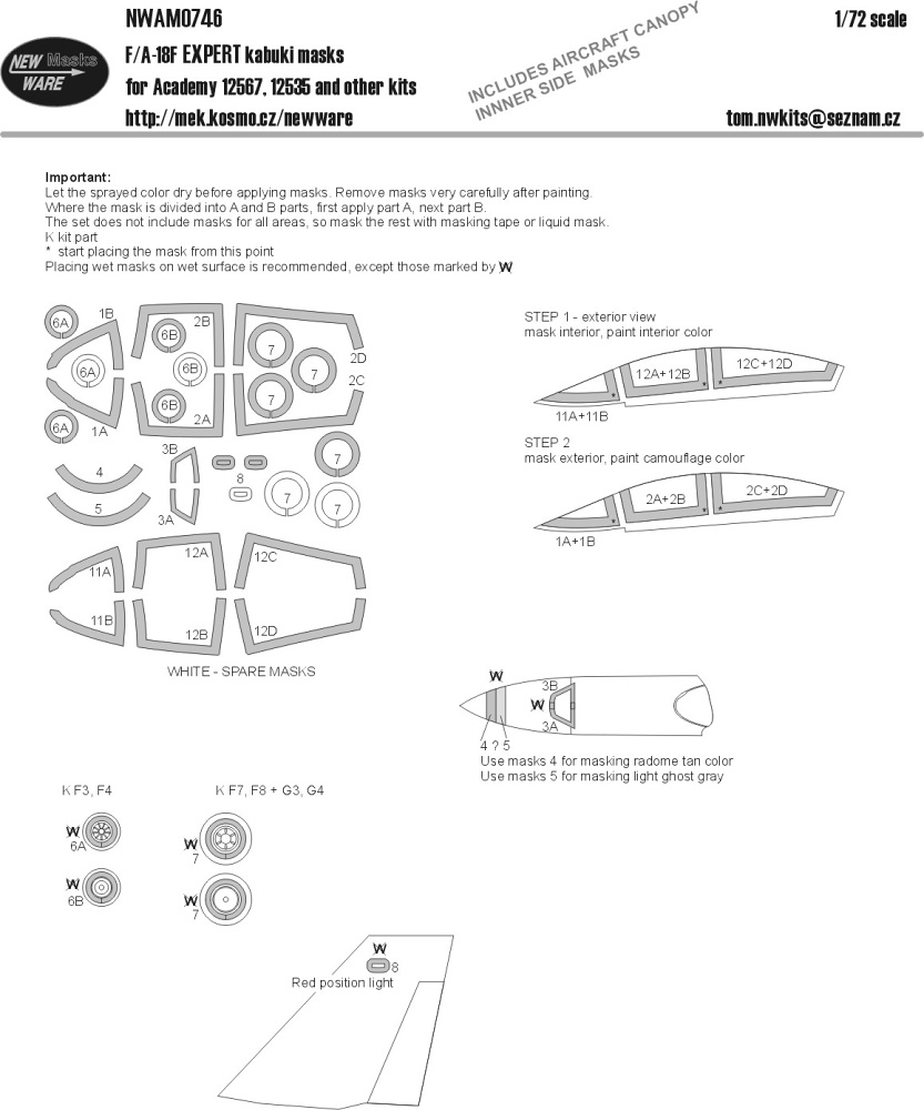 1/72 Mask F/A-18F EXPERT (ACAD 12567,12535)