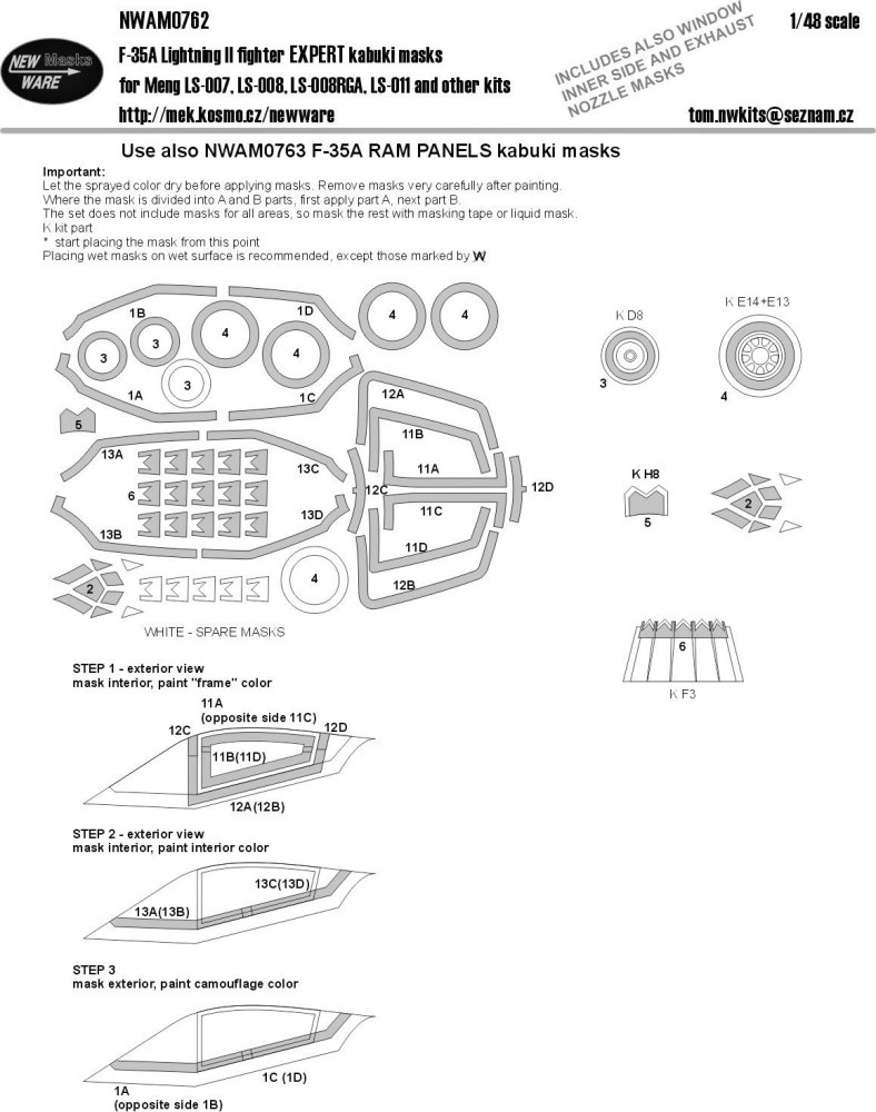 1/48 Mask F-35A Lightning II Fighter EXPERT (MENG)