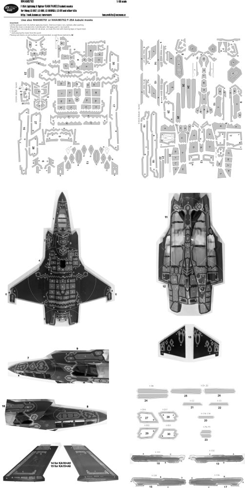 1/48 Mask F-35A Lightning II Fighter RAM PANELS