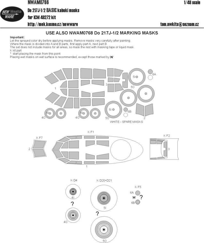 1/48 Mask Do-217 J-1/2 BASIC (ICM 48272)