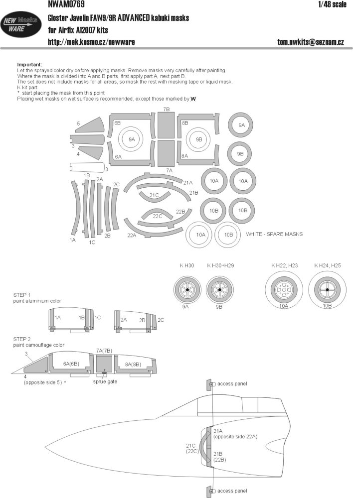 1/48 Mask Gloster Javelin FAW9/9R ADVANCED (AIRF)