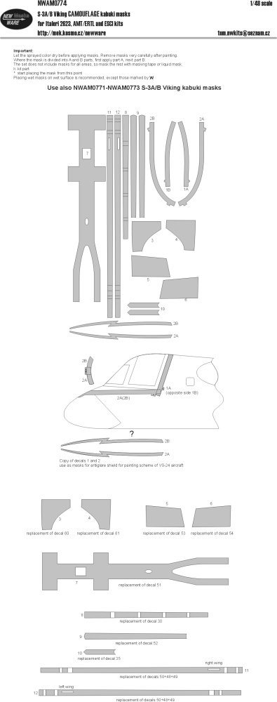 1/48 Mask S-3A/B Viking, ES-3A Shadow CAMOUFLAGE