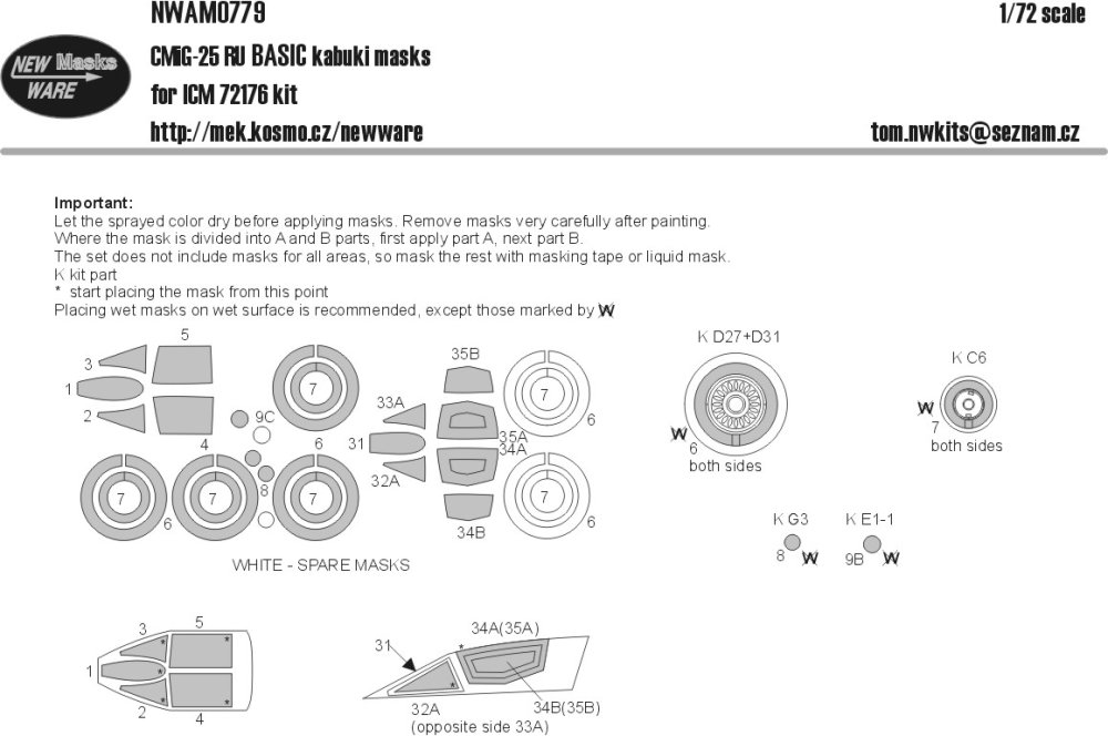 1/72 Mask MiG-25 RU BASIC (ICM 72176)