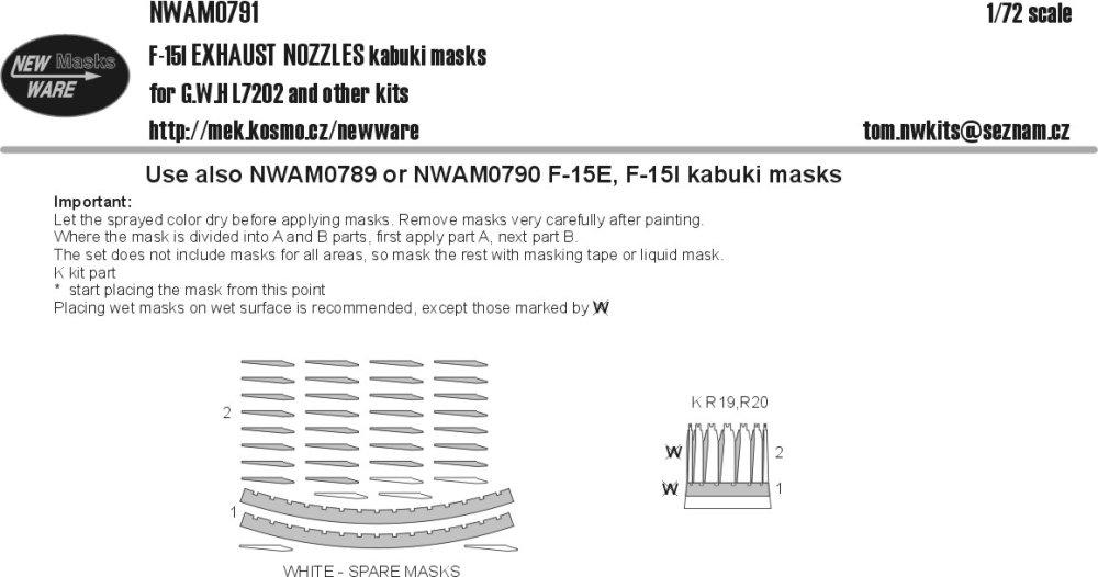 1/72 Mask F-15I EXHAUST NOZZLES (G.W.H.)