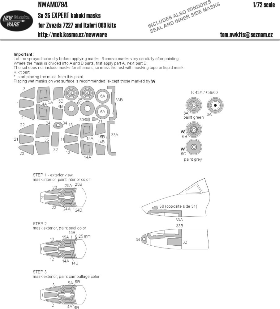 1/72 Mask Su-25 EXPERT (ZVE 7227 / ITAL 089)