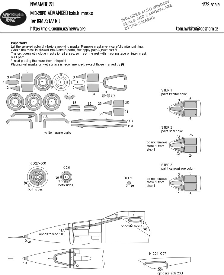1/72 Mask MiG-25PD ADVANCED (ICM 72177)