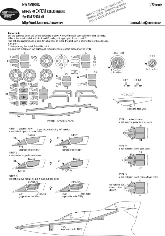 1/72 Mask MiG-25 PU EXPERT (ICM 72178)