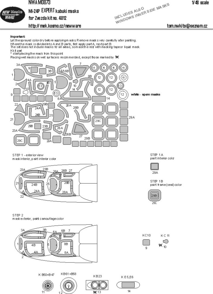 1/48 Mask Mi-24P EXPERT (ZVE 4812)