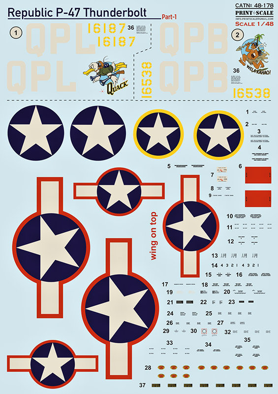 1/48 Republic P-47 Thunderbolt Part 1 (wet decals)