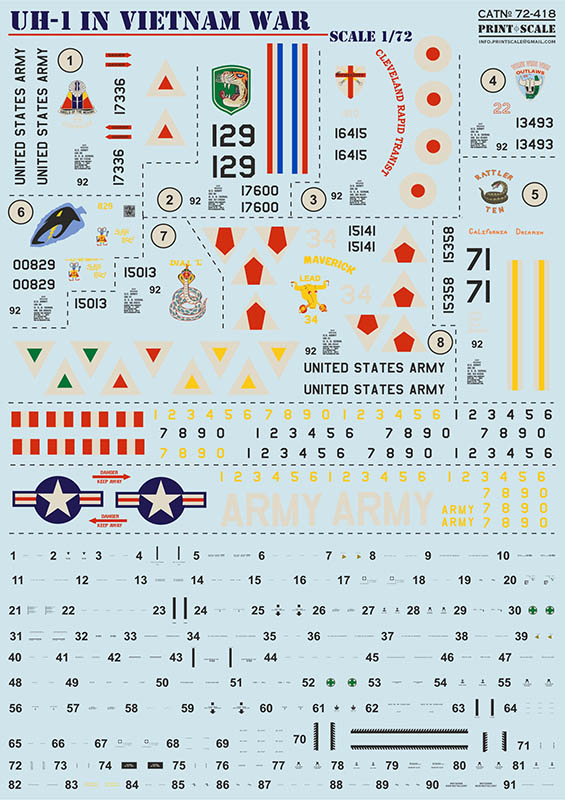 1/72 UH-1 in Vietnam War (wet decals)