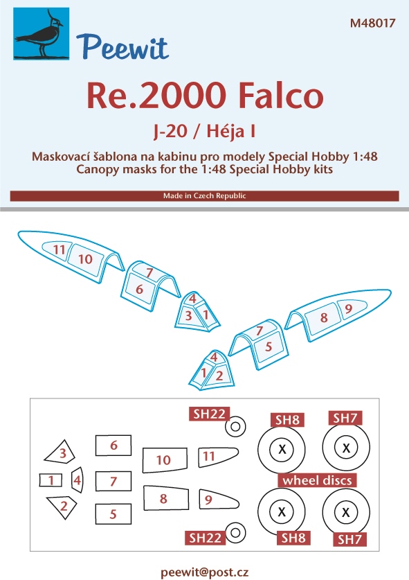 1/48 Canopy mask Re.2000 Falco (SP.HOBBY)