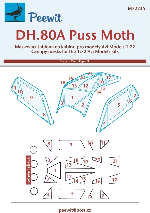 1/72 Canopy mask DH.80A Puss Moth (AVIM)