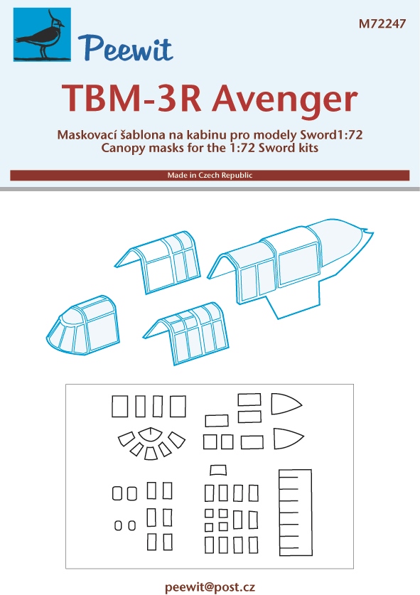 1/72 Canopy mask TBM-3R Avenger (SWORD)