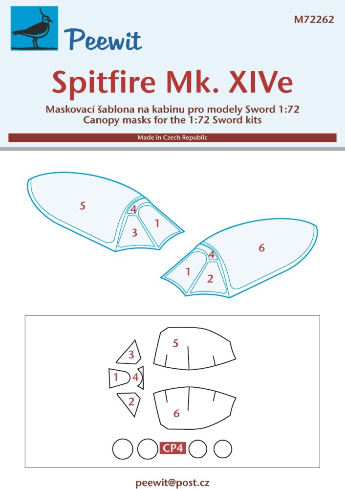 1/72 Canopy mask Spitfire Mk.XIVe (SWORD)