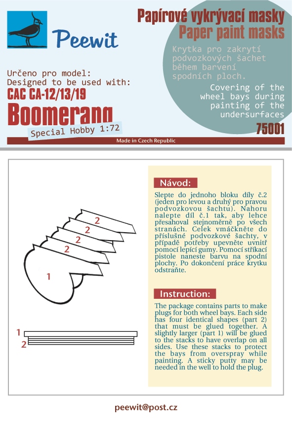 1/72 Paper paint mask CAC CA-12/13/19 Boomerang