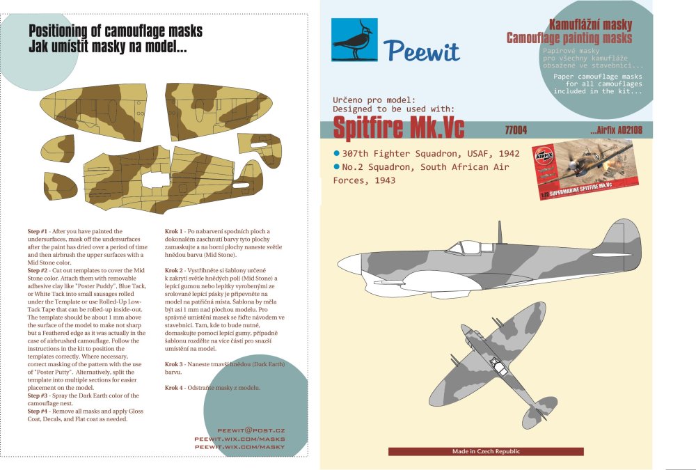 1/72 Paper Camouflage mask Spitfire Mk.Vc (AIRFIX)