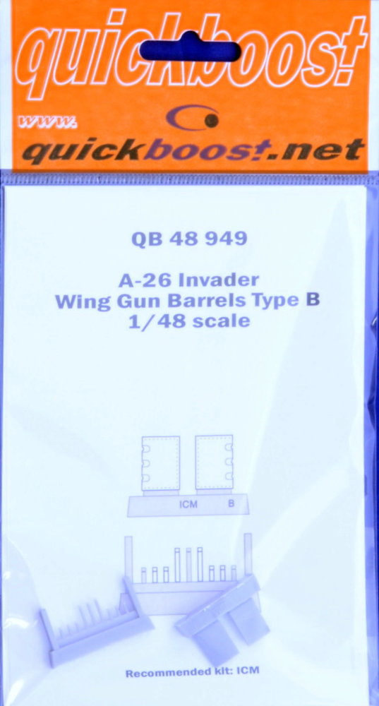 1/48 A-26 Invader wing gun barrels type B (ICM)