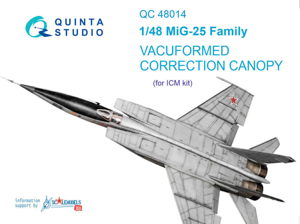1/48 Vacu canopy MiG-25 Family correction (ICM)