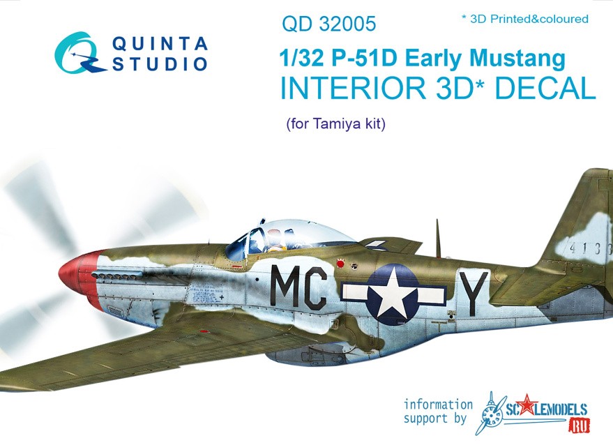 1/32 P-51D Early 3D-Printed&colour Interior (TAM)