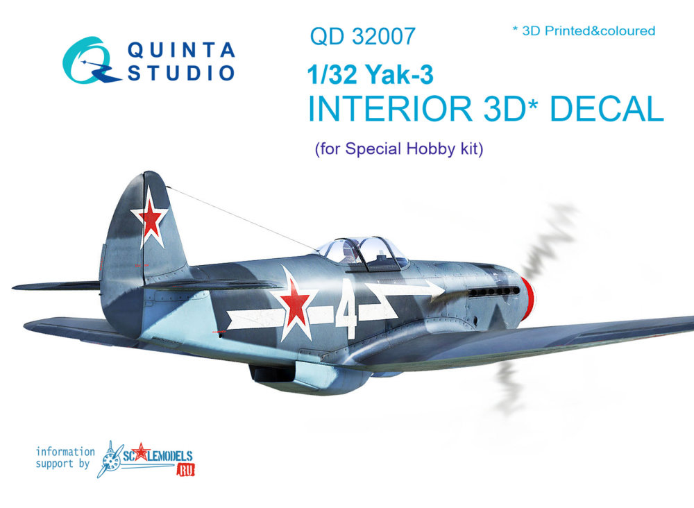 1/32 Yak-3 3D-Print&colour Interior (SP.HOBBY)
