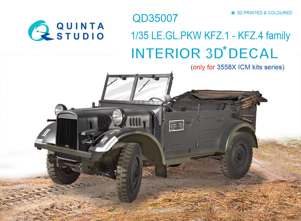 1/35 LE.GL.PKW Kfz.1-Kfz.4 3D-Print Interior (ICM)