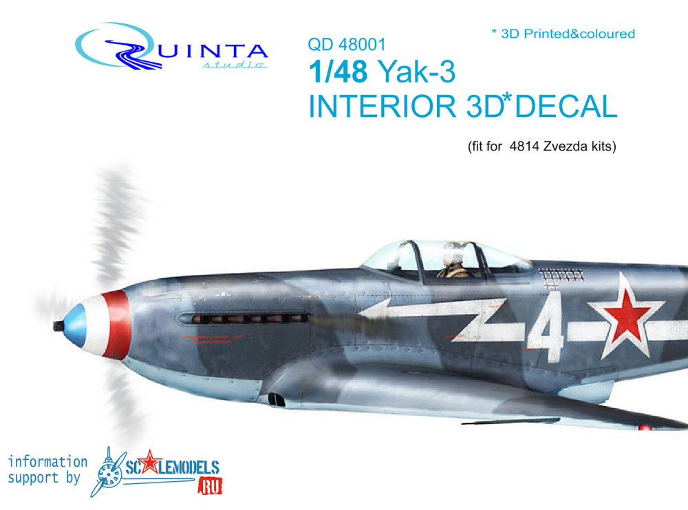 1/48 Yak-3 3D-Print&colour Interior (ZVE)